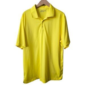 Nike Mens Polo Shirt Golf Dri-FIT Size XL Yellow Performance Short Sleeve